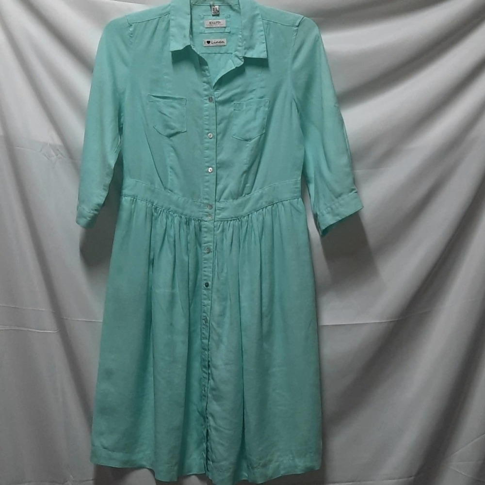 Malvin I ❤ Linen blueish green Linen dress US10